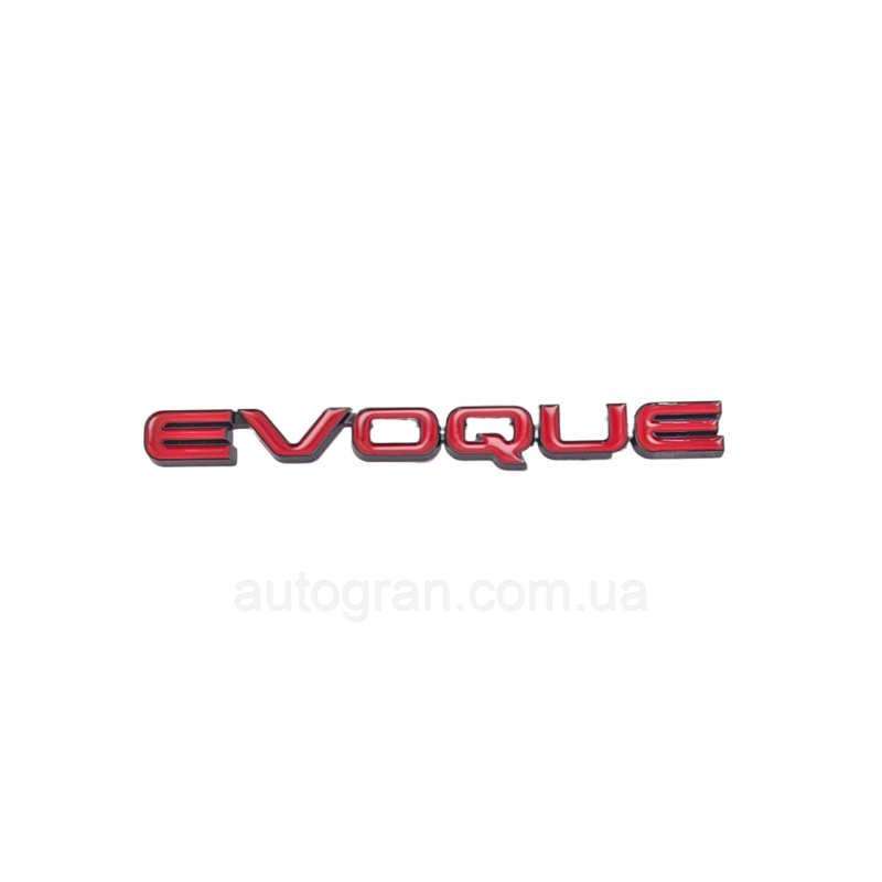 Емблема напис багажника Range Rover Evoque червоно-чорна
