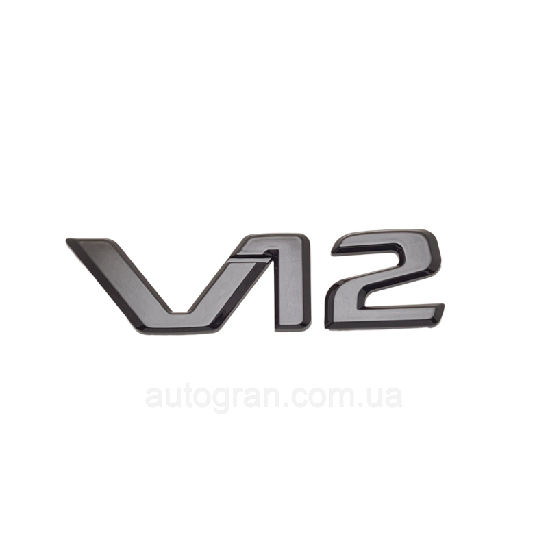 Емблема напис Mercedes V12 тип1 чорна