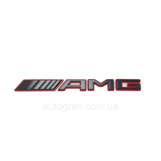Емблема кузова Mercedes AMG чорно-червона