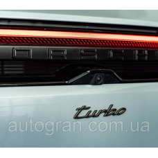 Емблема напис turbo для Porsche Cayenne Taycan Macan чорна новий тип