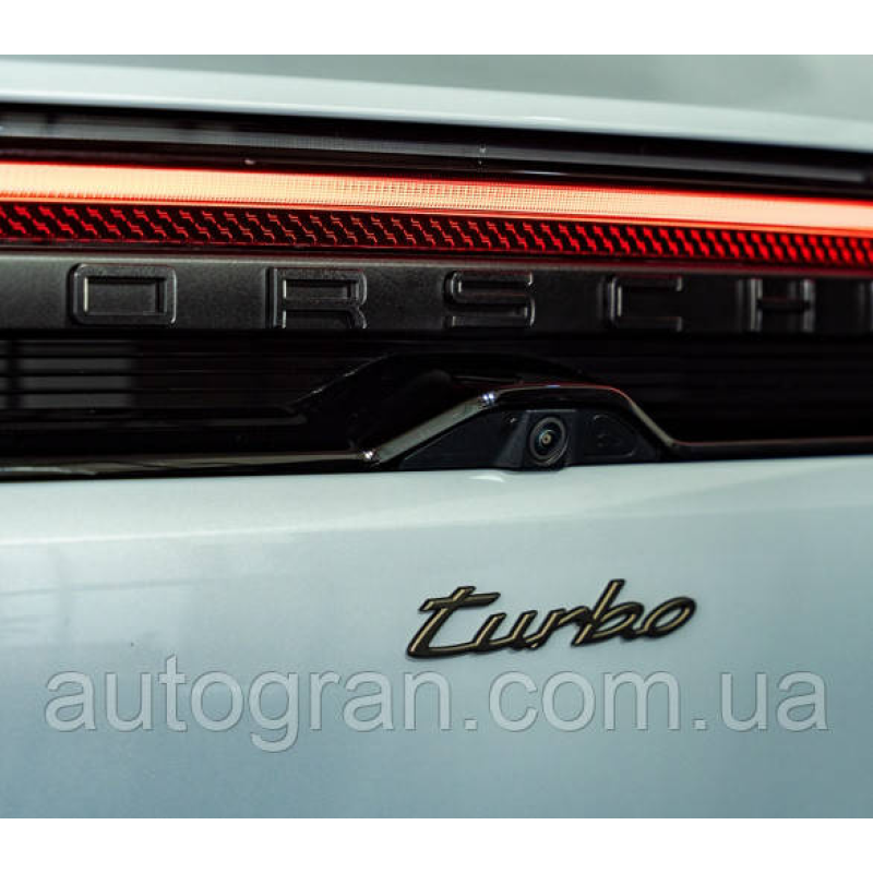 Емблема напис turbo для Porsche Cayenne Taycan Macan чорна новий тип