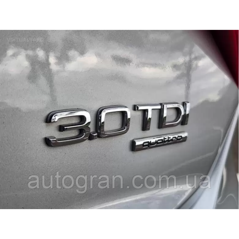 Емблема напис багажника Audi 3.0TDI quattro чорний Емблема напис багажника Audi 3.0TDI quattro чорний