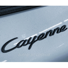 Емблема напис багажника Porsche Cayenne чорний мат