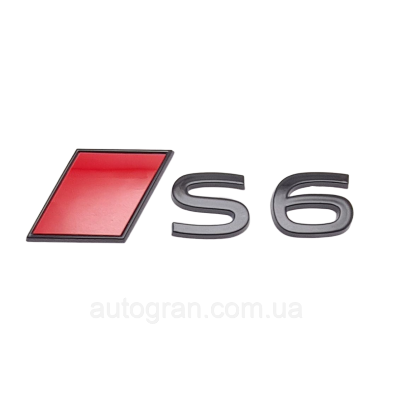 Емблема на кузов Audi S6 чорна новий тип