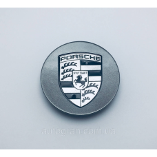 Заглушки ковпачки литих дисків Porsche графіт чорно-білий логотип