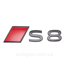 Емблема на кузов Audi S8 чорна новий тип
