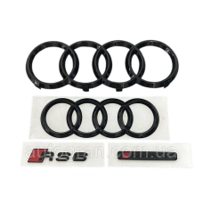 Комплект чорних емблем антихром Audi RS6