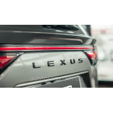 Емблема напис багажника Lexus новий тип чорна матова велика