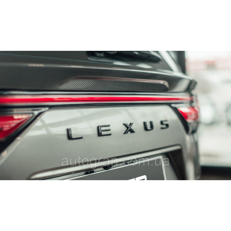 Емблема напис багажника Lexus новий тип чорна матова велика Емблема напис багажника Lexus новий тип чорна матова велика