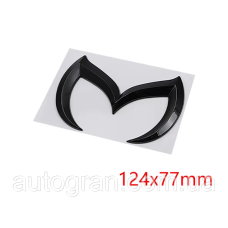 Емблема кришки багажника Mazda 124мм*77мм чорна batman