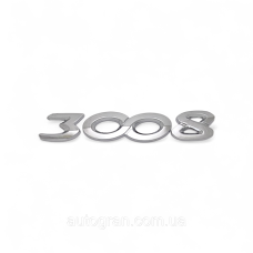Емблема напис багажника Peugeot 3008 тип1