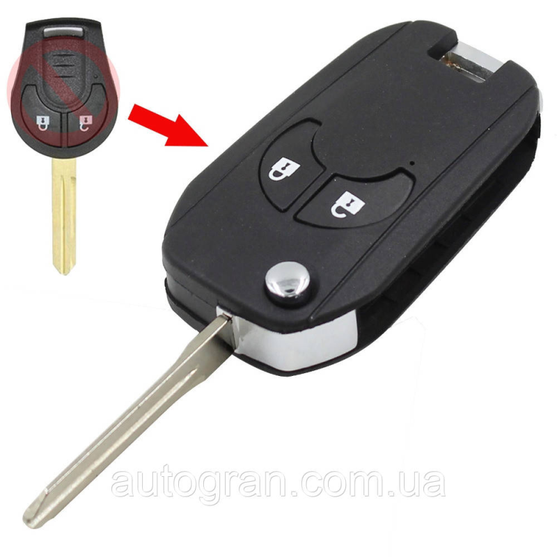 Ключ викидний Nissan 2 кнопки Ключ викидний Nissan 2 кнопки