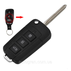 Ключ викидний для Hyundai Tucson Accent Santa Fe Elantra Getz Sonata 3 кнопки