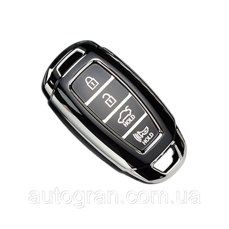 Чохол на викидний ключ Hyundai i30 ix25 Elantra KONA Solaris Azera Santa Fe Palisade 4 кнопки Чохол на викидний ключ Hyundai i30 ix25 Elantra KONA Solaris Azera Santa Fe Palisade 4 кнопки