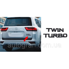 Емблема напис багажника Toyota Land Cruiser Prado Twin Turbo чорна