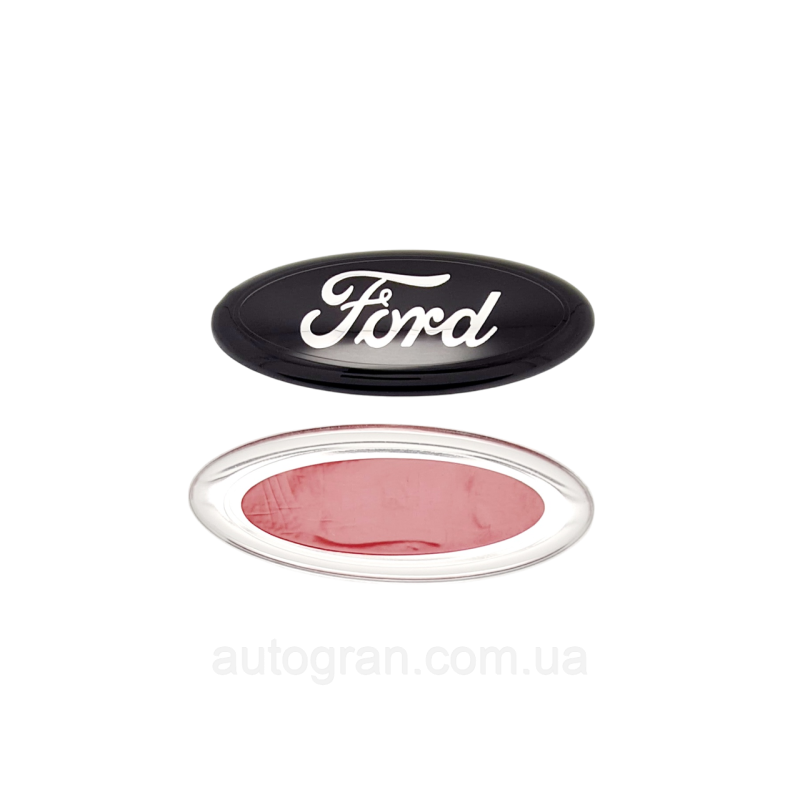 Емблема решітки радіатора та багажника Ford 175ммx70мм мушля чорна+хром