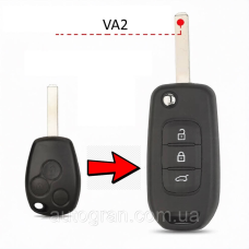 Ключ викидний Renault Logan Trafic Kangoo Master Opel Vivaro  3 кнопки лезо VA2