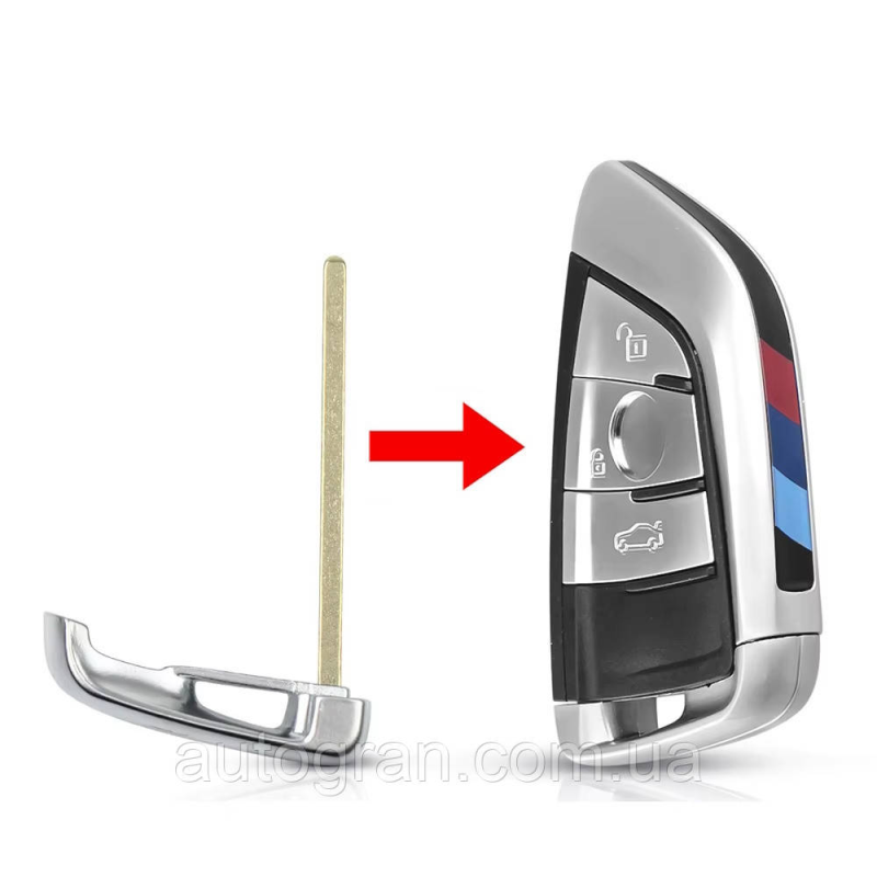 Змінна заготовка аварійного ключа для смарт ключа BMW