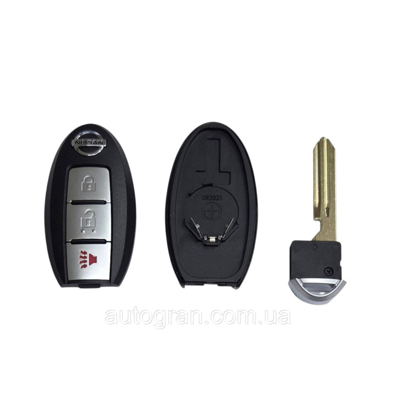 Корпус смарт ключа Nissan 2+1 кнопки батарейка по центру Корпус смарт ключа Nissan 2+1 кнопки батарейка по центру