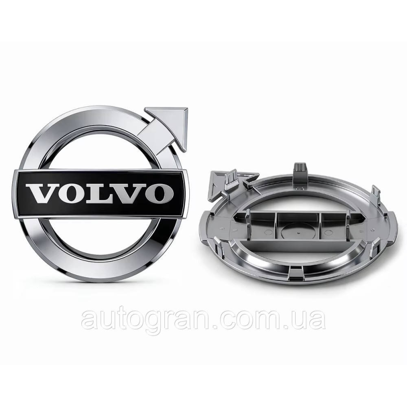 Емблема решітки радіатора Volvo хром+чорний