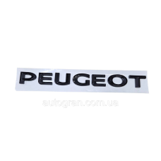 Емблема напис багажника Peugeot 20см*1.8см чорна