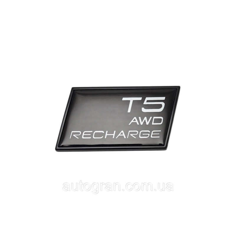 Емблема кузова Volvo T5 awd recharge чорна