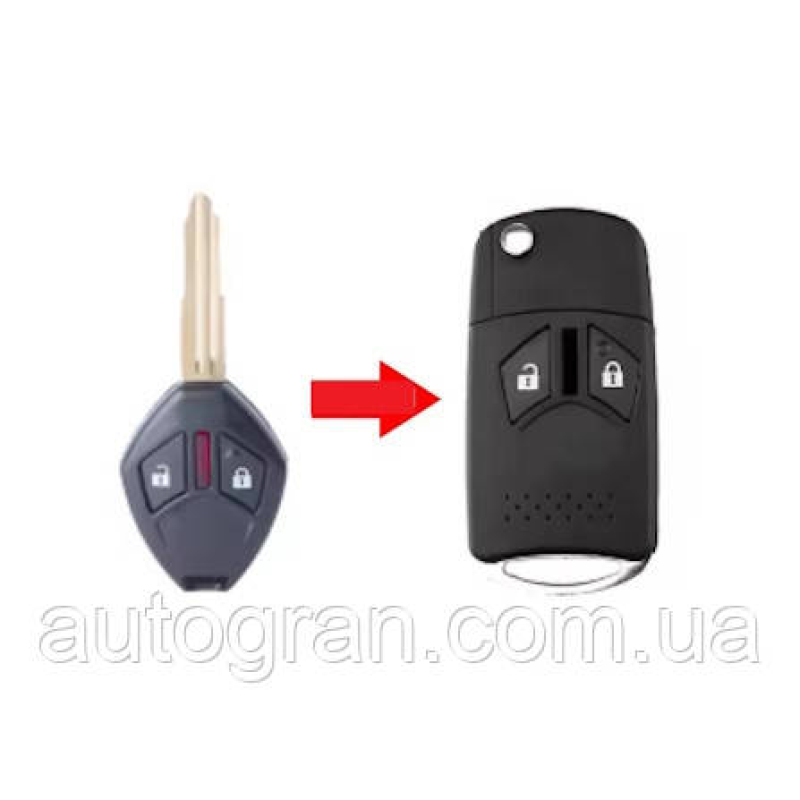 Корпус для тюнінгу викидного ключа Mitsubishi Lancer Outlander Eclipse Galant 2 кнопки Корпус для тюнінгу викидного ключа Mitsubishi Lancer Outlander Eclipse Galant 2 кнопки