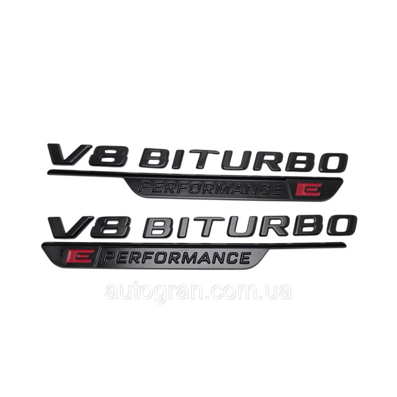Емблеми на крила Mercedes V8 Biturbo E Performance чорна