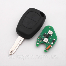 Ключ із платою Renault Opel 2 кнопки 433Mhz чип ID46 PFC7946 лезо NE73