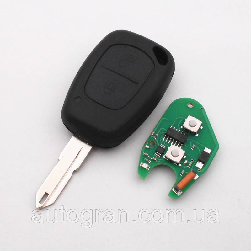 Ключ із платою Renault Opel 2 кнопки 433Mhz чип ID46 PFC7946 лезо NE73 Ключ із платою Renault Opel 2 кнопки 433Mhz чип ID46 PFC7946 лезо NE73