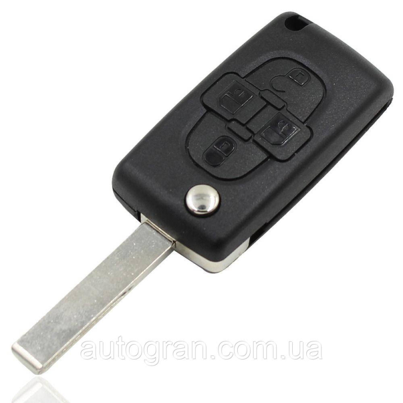 Корпус викидного ключа Peugeot Citroen 4 кнопки Корпус викидного ключа Peugeot Citroen 4 кнопки