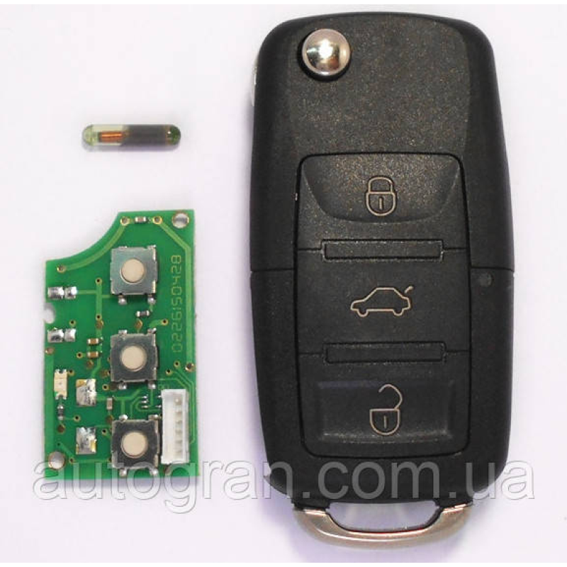 Ключ викидний Volkswagen 3 кнопки 1K0959753G 433MHz ID48